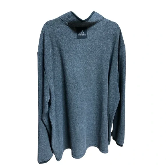 ADIDAS Primegreen Men's 1/4 Grey Quarter-Zip Pullover Golf Pocket FLEECE Sz 3XLT - Picture 2 of 11